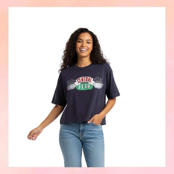 Tops - 90s Y2K Style Friends Central Perk Graphic Tee T-Shirt Crop Top